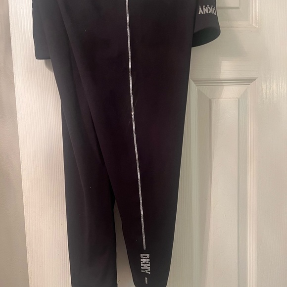 DKNY Black Leggings with Silver:Rhinestone Detailing - Picture 2 of 3